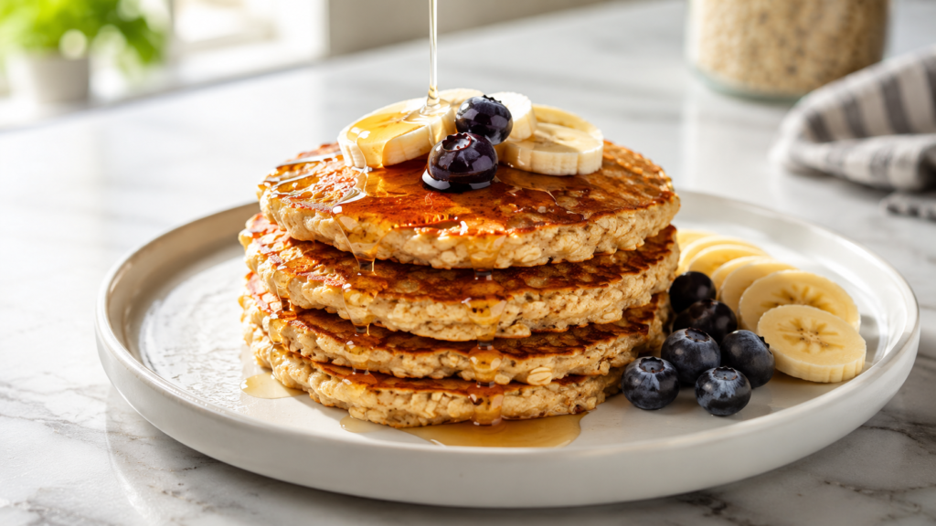 5 ingredient banana oatmeal pancakes